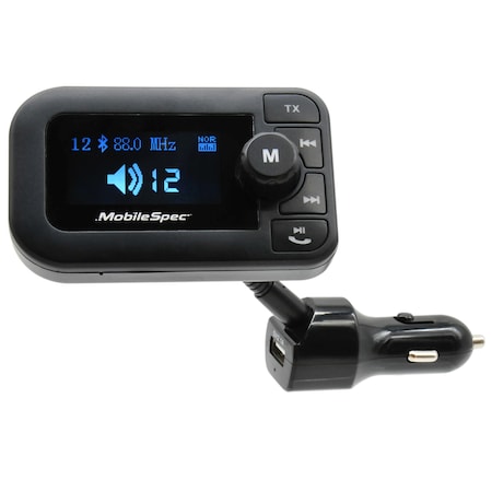 Mobilespec 12V/DC FM Transmitter w/ 2.1A USB and Large Display MBS13203
